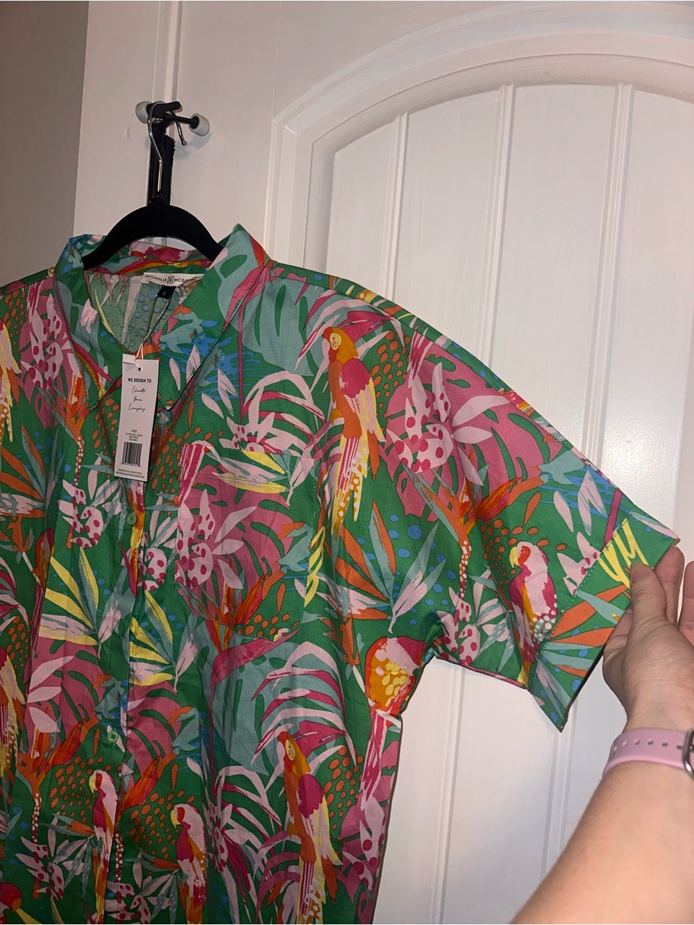 NWT‎ Michelle McDowell Size Small Tropical Button-Front Shirt Dress in - Picture 14 of 15